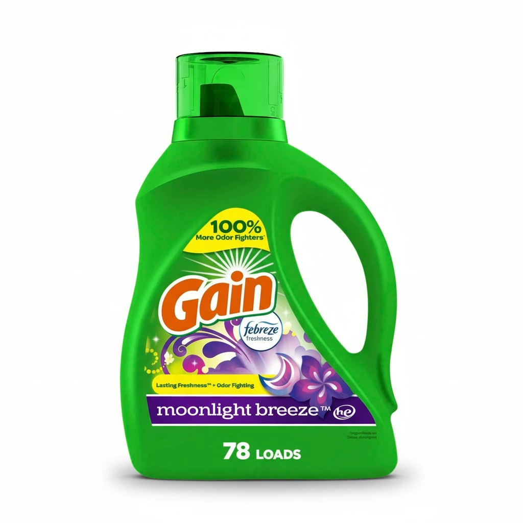 Gain + Aroma Boost Liquid Laundry Detergent, Moonlight Breeze Scent, 78 Loads, 113 fl oz, HE Compatible