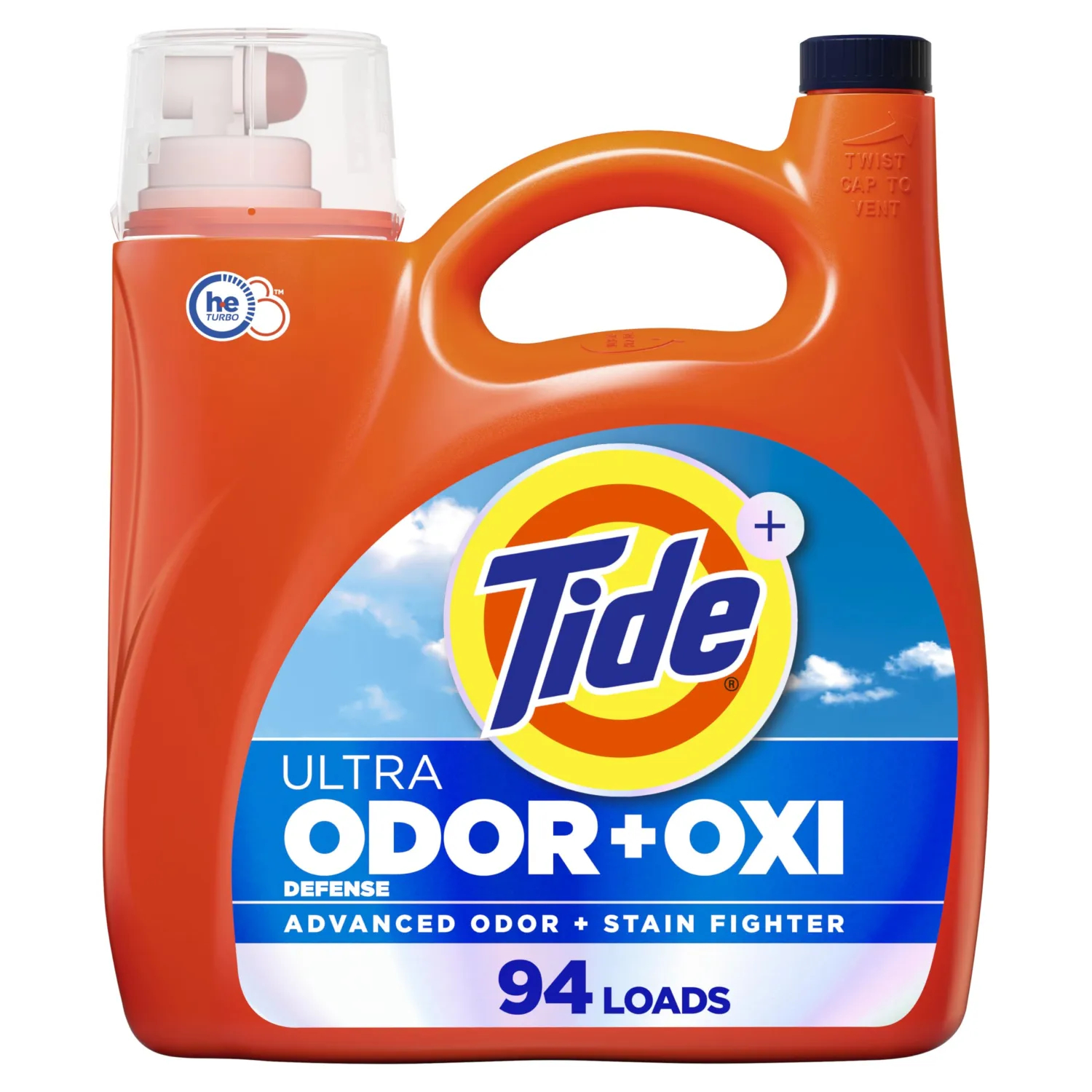 Tide Ultra OXI with Odor Eliminators Liquid Laundry Detergent For Visible and Invisible Dirt 94 Loads, 132 fl oz (Packaging May Vary)