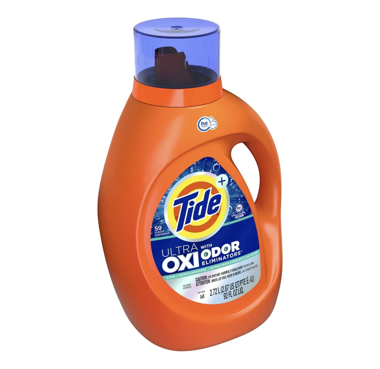 Tide Ultra OXI with Odor Eliminators Liquid Laundry Detergent, 92 oz., For Visible and Invisible Dirt