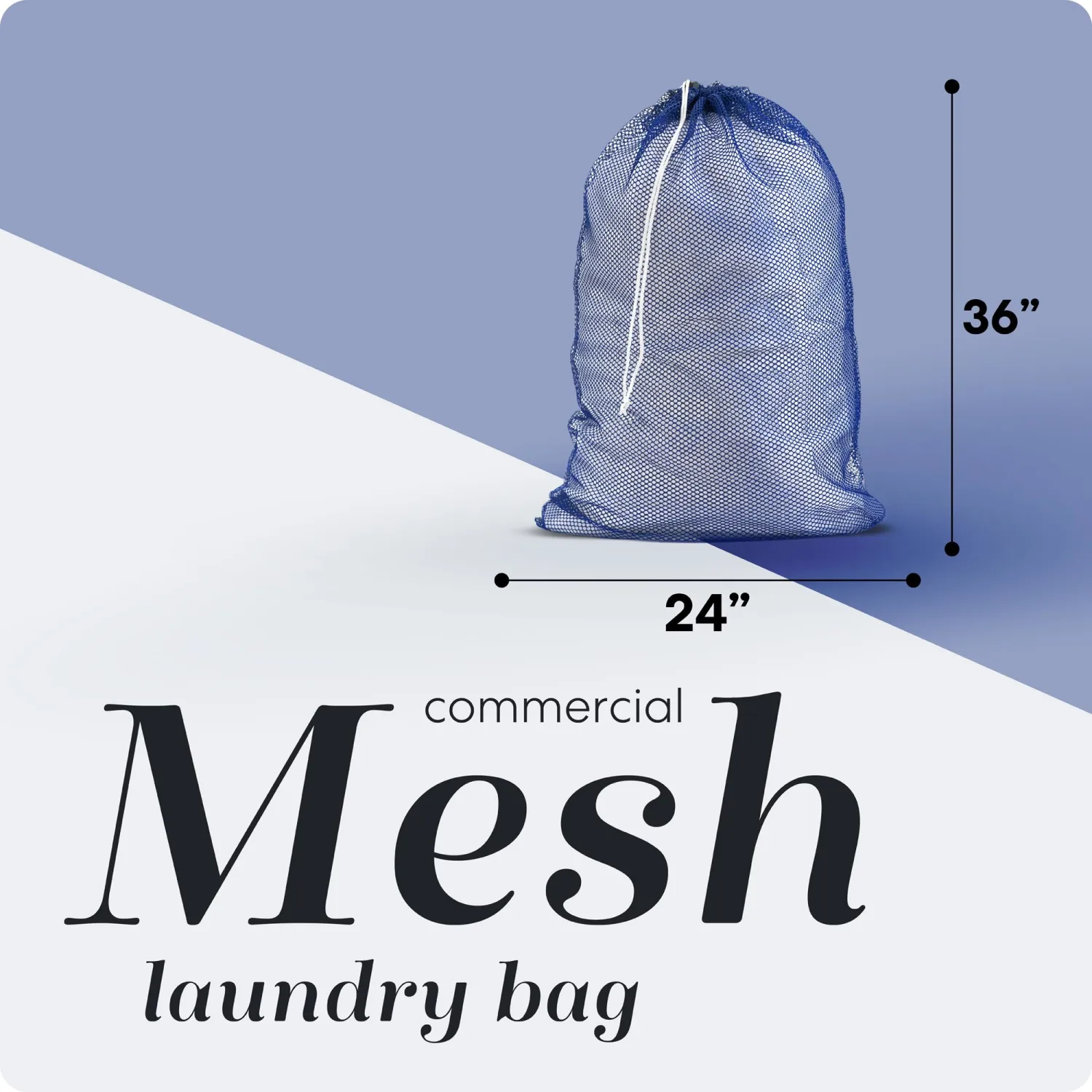Mesh XL Laundry Bag - Large 24" x 36" - Durable, Machine Washable with Secure Drawstring Closure - Perfect for College Dorms, Laundromats, Apartments (Blue)