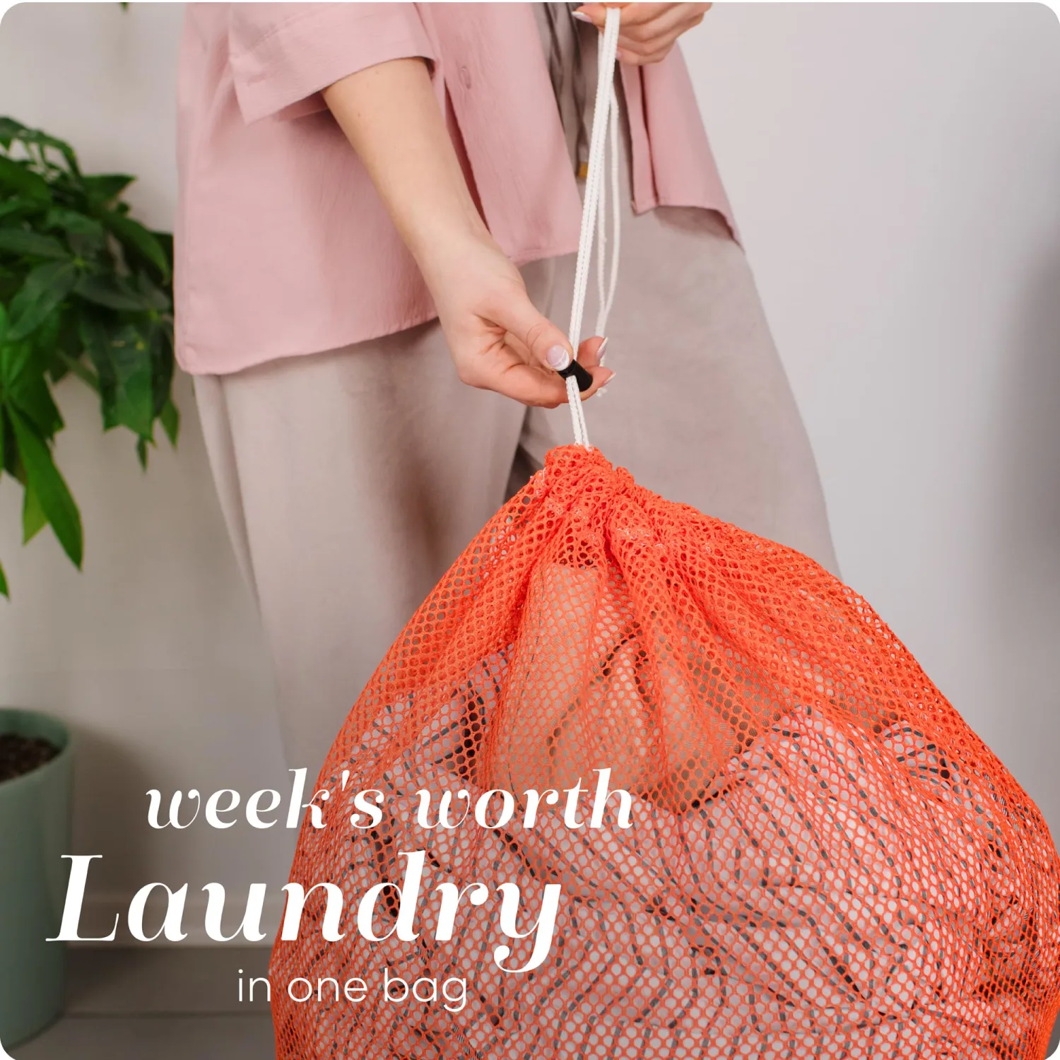 Mesh XL Laundry Bag - Large 24" x 36" - Durable, Machine Washable with Secure Drawstring Closure - Perfect for College Dorms, Laundromats, Apartments (Orange)