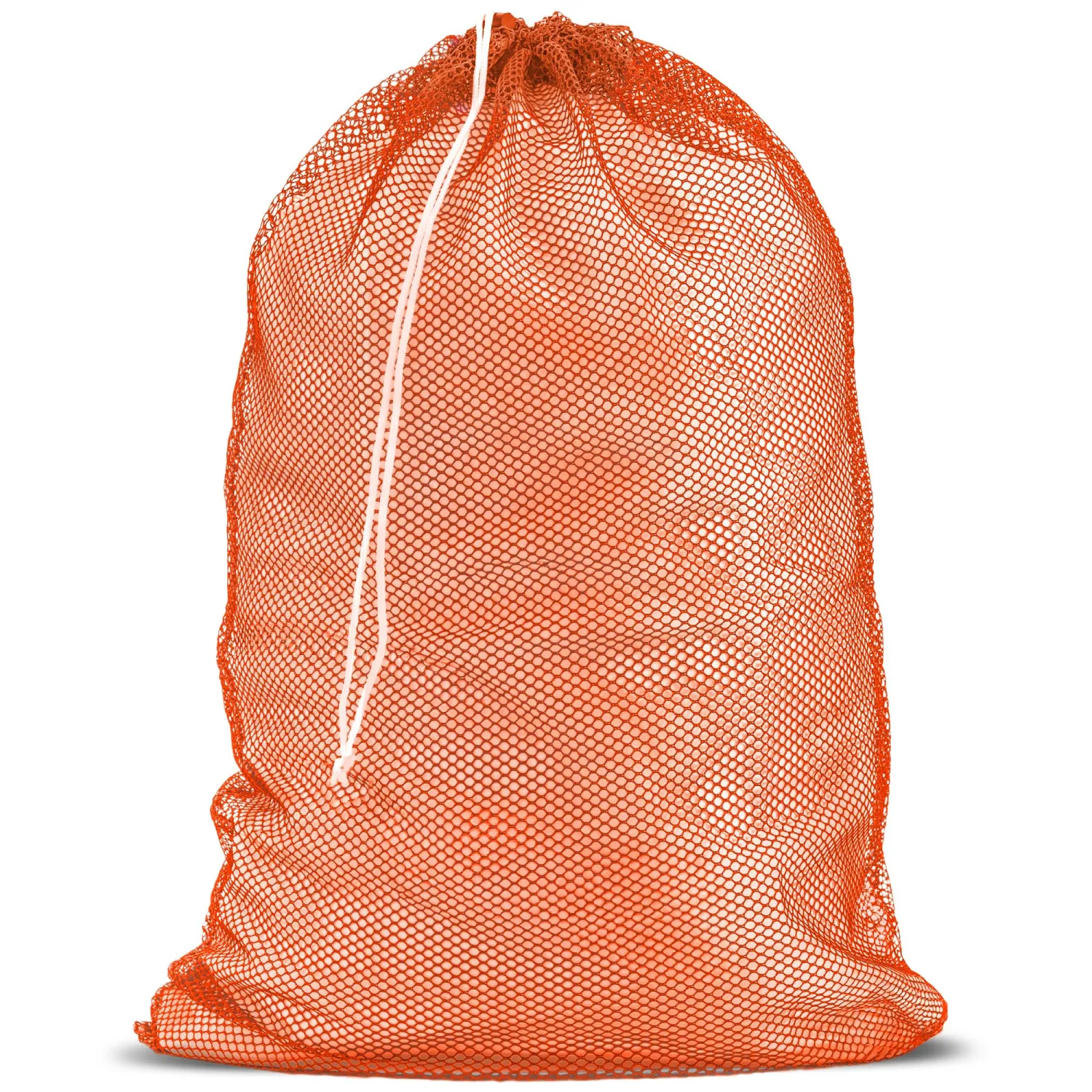 Mesh XL Laundry Bag - Large 24" x 36" - Durable, Machine Washable with Secure Drawstring Closure - Perfect for College Dorms, Laundromats, Apartments (Orange)