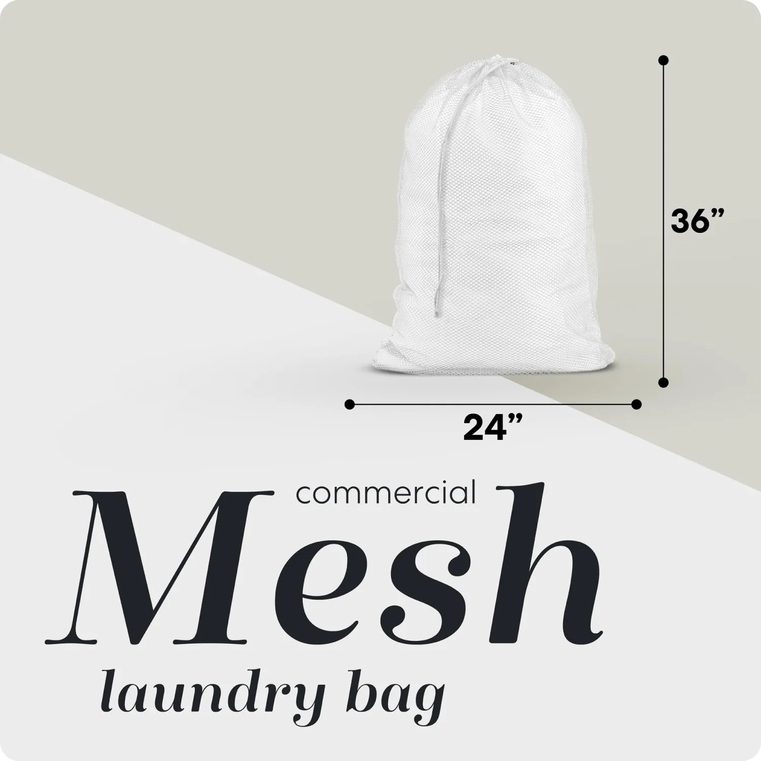 Mesh XL Laundry Bag - Large 24" x 36" - Durable, Machine Washable with Secure Drawstring Closure - Perfect for College Dorms, Laundromats, Apartments (White)