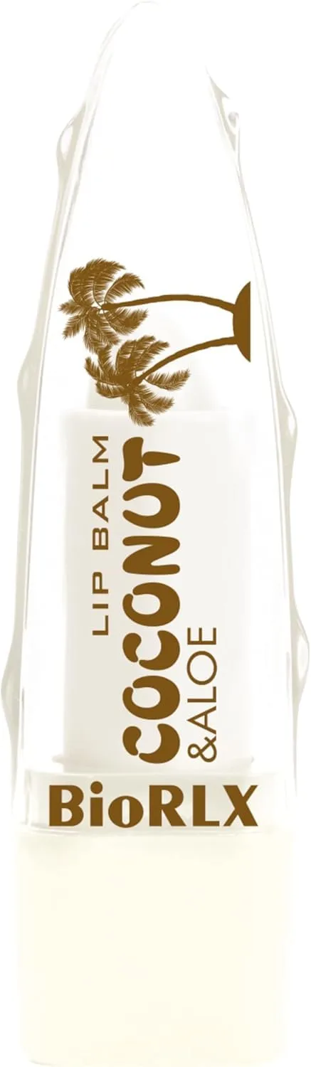 BioRLX Coconut Oil Lip Balm - Natural Hydration with Coconut’s Nourishing Properties for Everyday Lip Care (Coconut, 0.12 Ounce (Pack of 1))