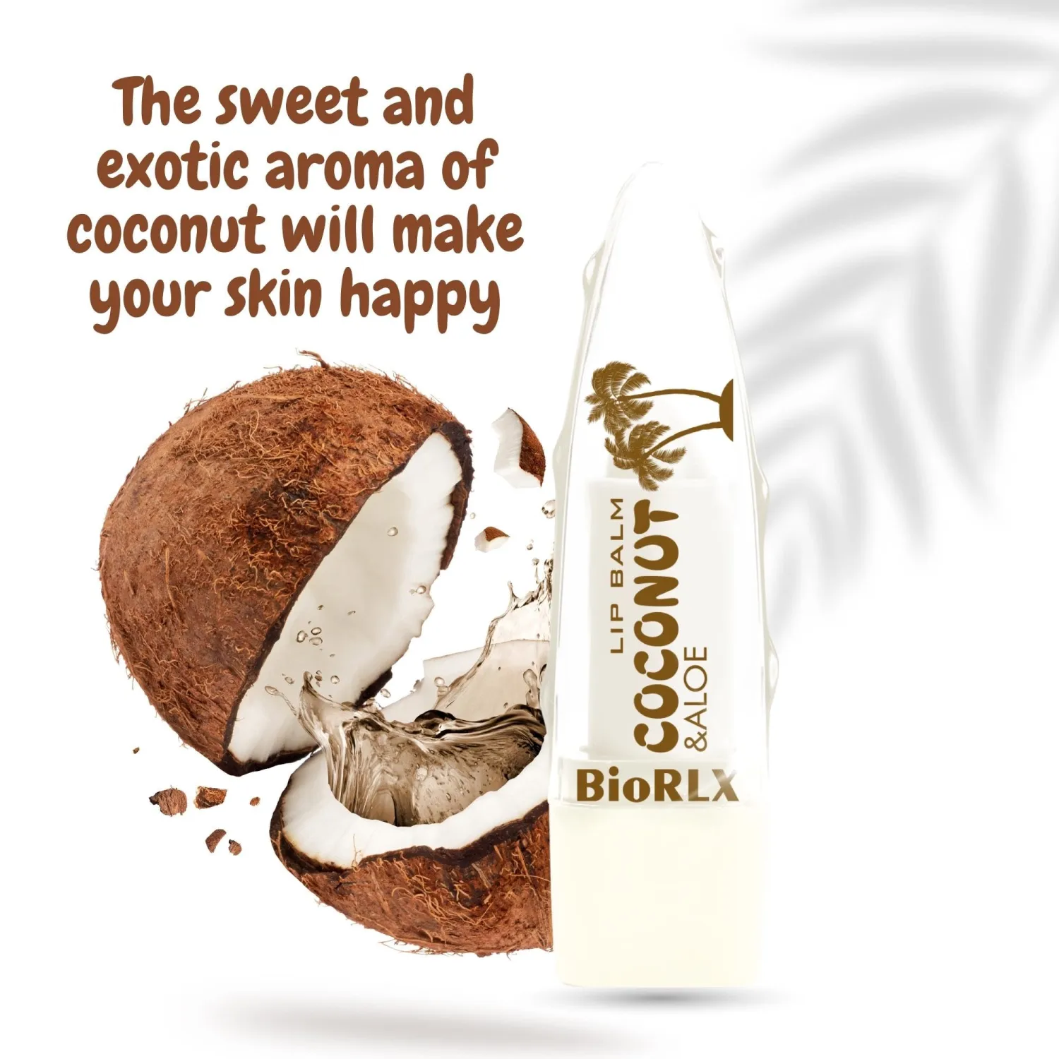 BioRLX Coconut Oil Lip Balm - Natural Hydration with Coconut’s Nourishing Properties for Everyday Lip Care (Coconut, 0.12 Ounce (Pack of 1))