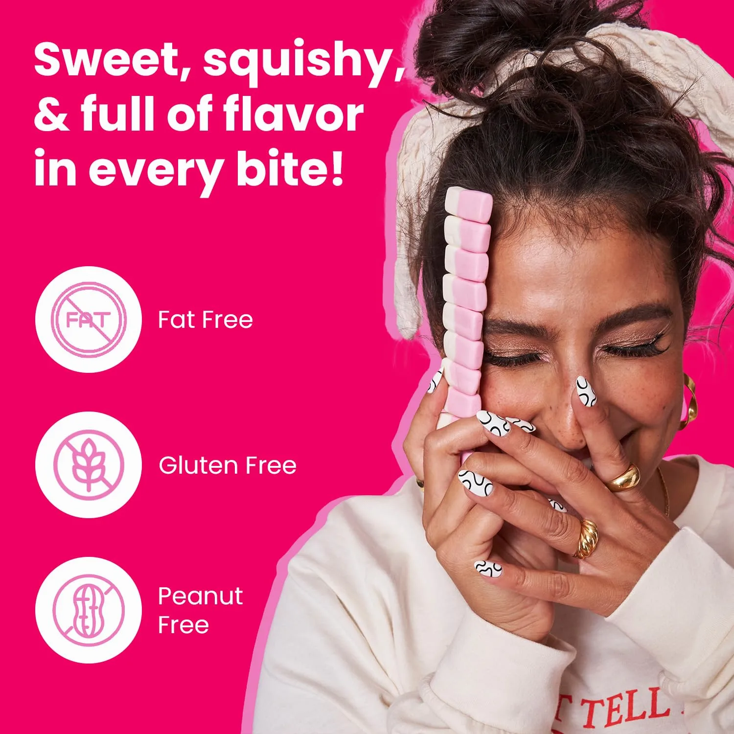 Smarties Squashies Foam Marshmallows Gummy Candies - Raspberry & Cream Flavored - Allergen Free, Peanut Free & Gluten Free Candy - Soft & Chewy Squashies Candies - 5 oz Bag (Pack of 2)