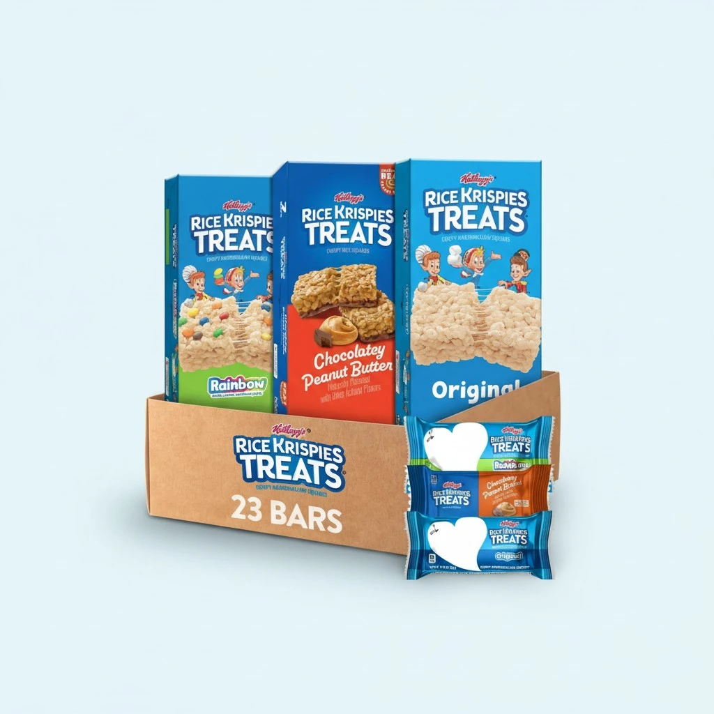 Rice Krispies Treats Crispy Marshmallow and Rice Squares, Lunch Snacks, Kids Snacks, Variety Pack (3 Boxes, 23 Bars)