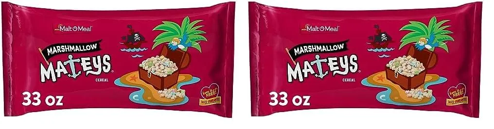 Malt-O-Meal Marshmallow Mateys Breakfast Cereal with Marshmallow Bits, 33 OZ Bag (Pack of 2)