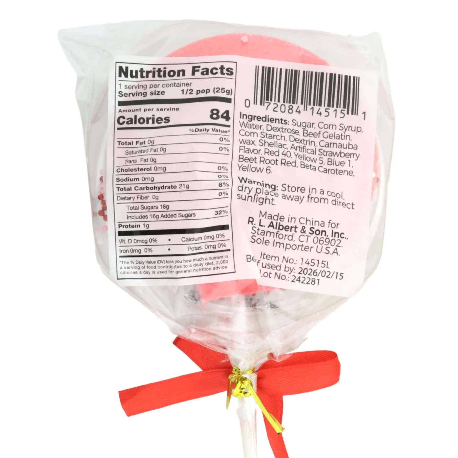 Candy Marshmallow Swirl Lollipops, Individually Wrapped, Strawberry Flavored, 4th of July Party Favors, (One Size, 3, Count)