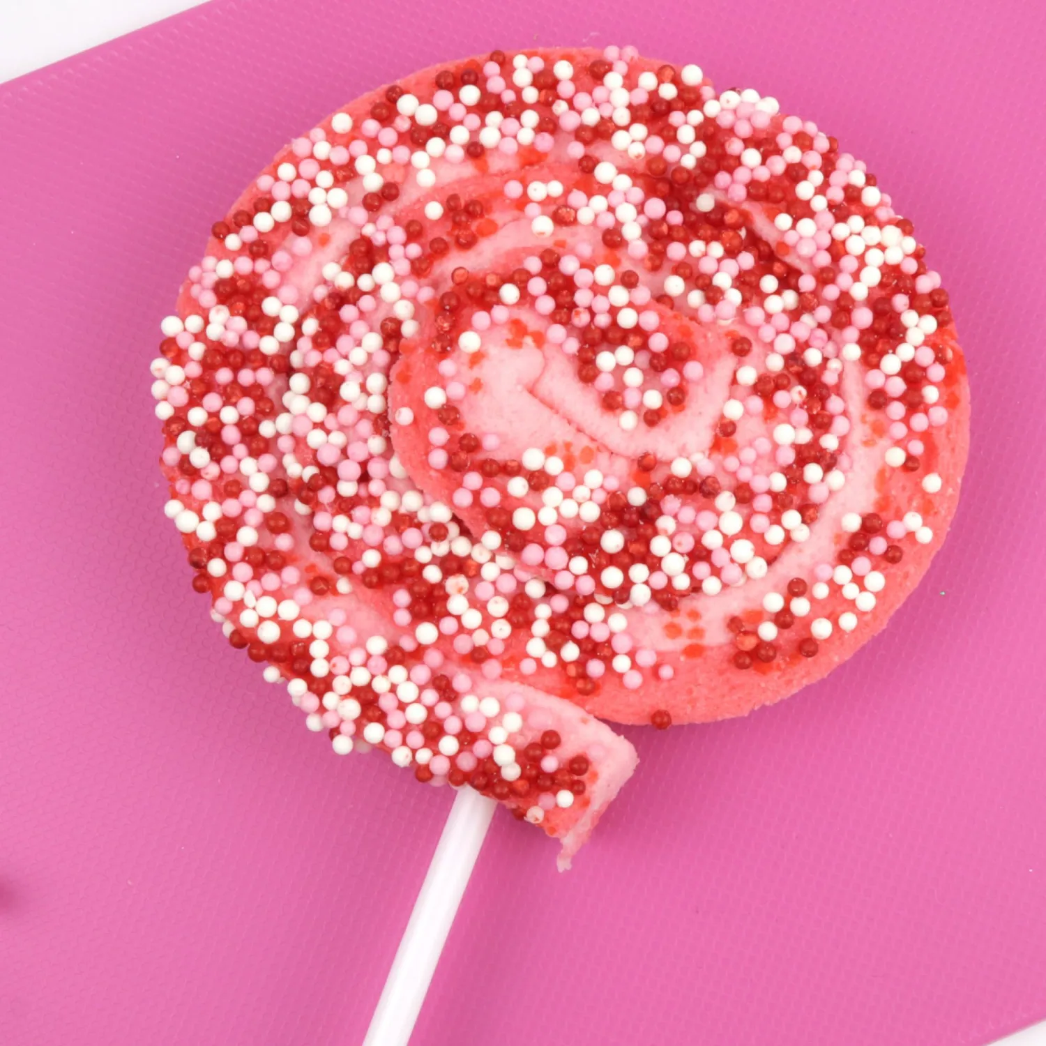 Candy Marshmallow Swirl Lollipops, Individually Wrapped, Strawberry Flavored, 4th of July Party Favors, (One Size, 3, Count)