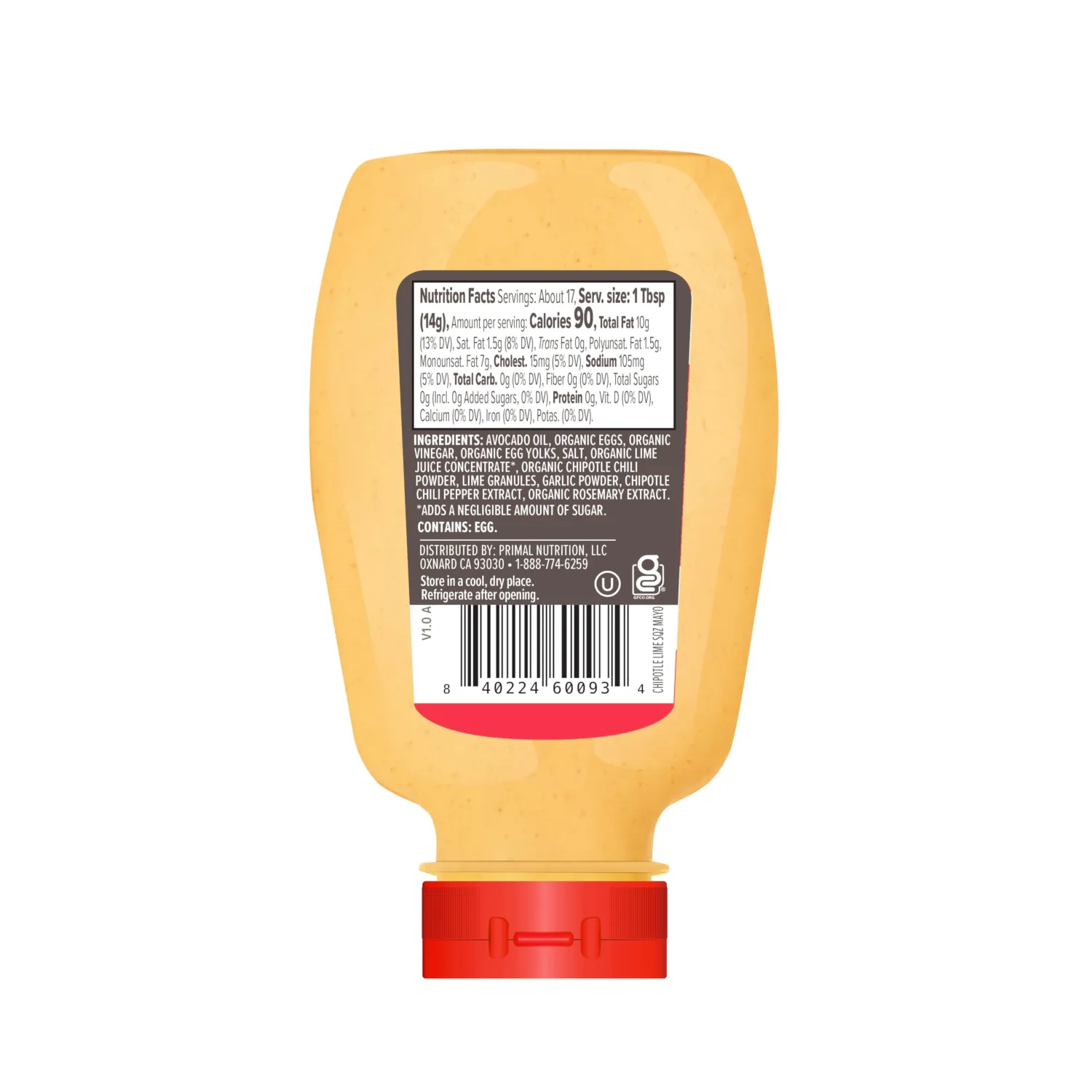 Primal Kitchen Chipotle Lime Mayo Squeeze, 8.5 oz