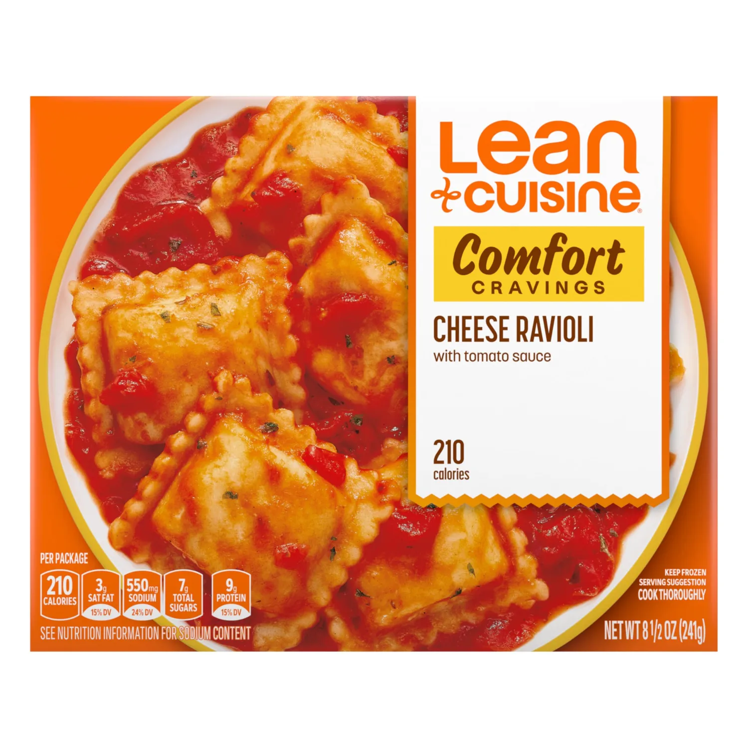 Lean Cuisine Frozen Meal Cheese Ravioli, Comfort Cravings Microwave Meal, Meatless Pasta Dinner, Frozen Dinner For One 8.5 oz