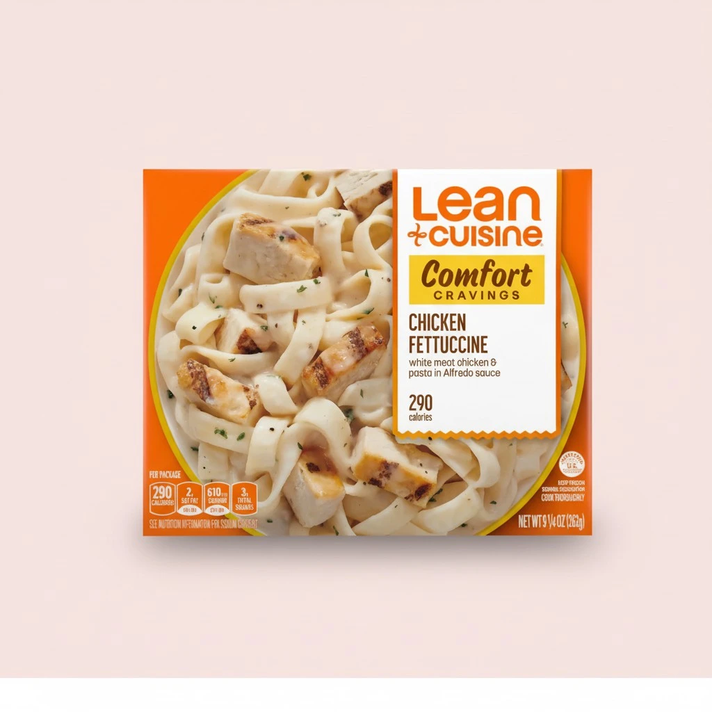 Lean Cuisine Frozen Meal Chicken Fettuccine, Comfort Cravings Microwave Meal, Chicken Pasta Dinner, Frozen Dinner for One