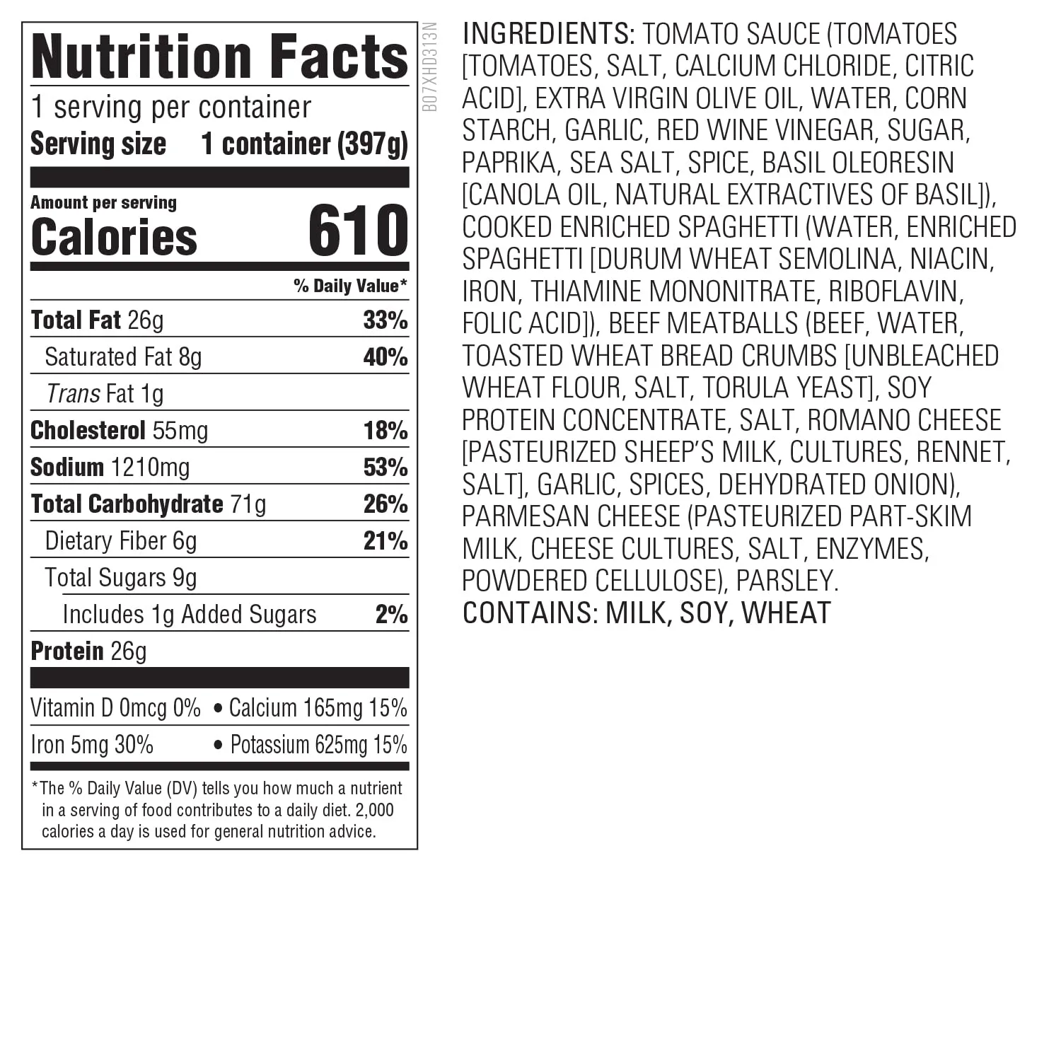 Whole Foods Market, Spaghetti & Beef Meatballs, 14 Ounce