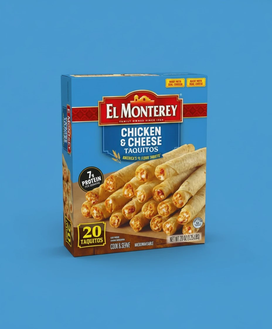 El Monterey Taquitos Flour, Chicken and cheese Box, 20 Oz
