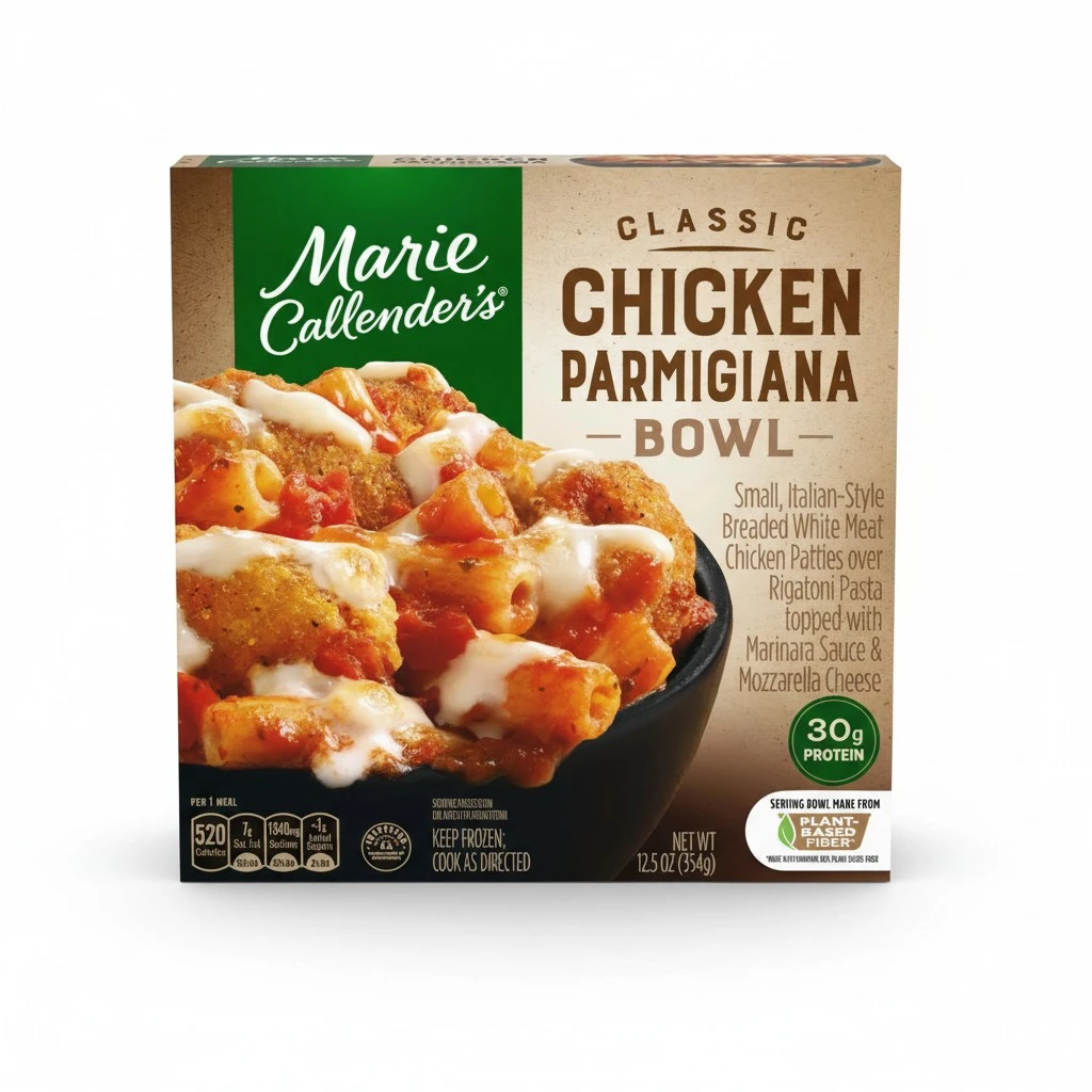 Marie Callender's Classic Chicken Parmigiana Bowl Single Serve Frozen Meal, 12.5 oz, (frozen)
