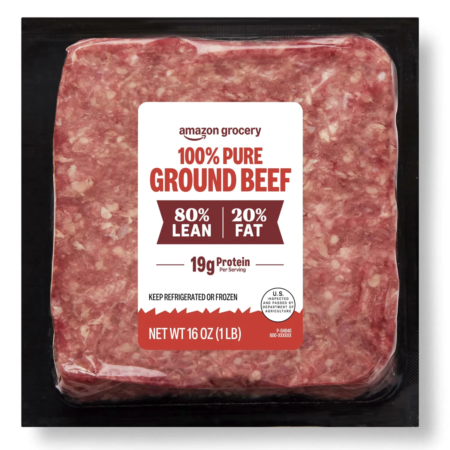 Ground Beef, 80% Lean/20% Fat, 1 lb (Previously Fresh Brand, Packaging May Vary)