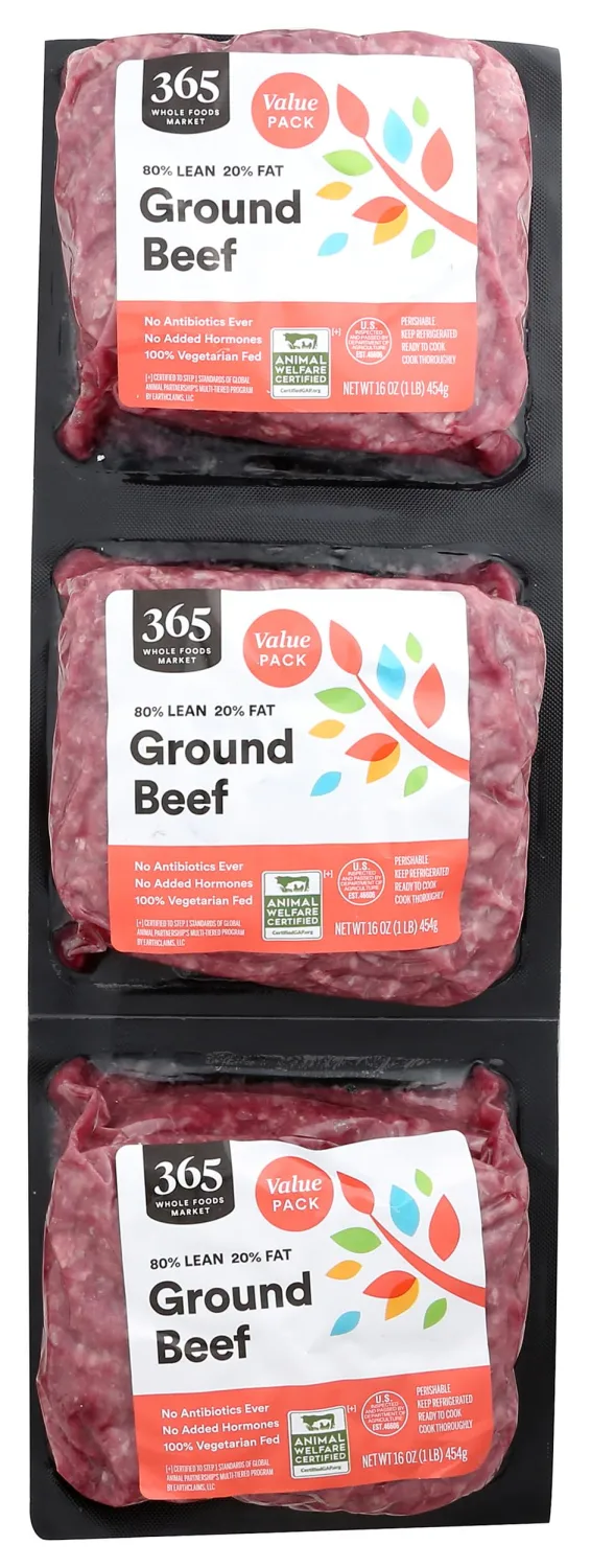 365 by Whole Foods Market, Ground Beef 80% Lean/20% Fat, 48 Ounce