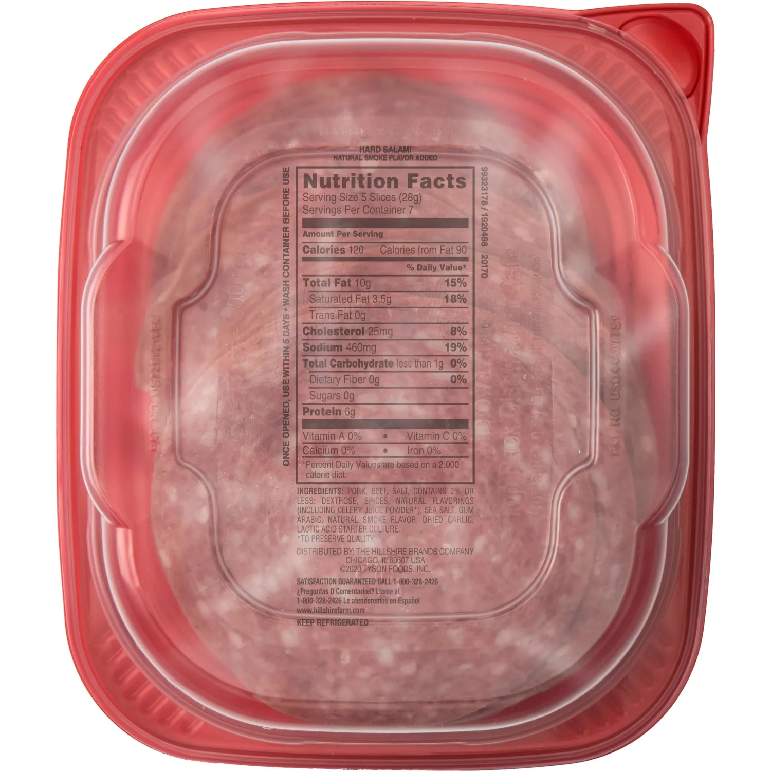 Hillshire Farm Ultra Thin Uncured Hard Salami, 7 Oz.