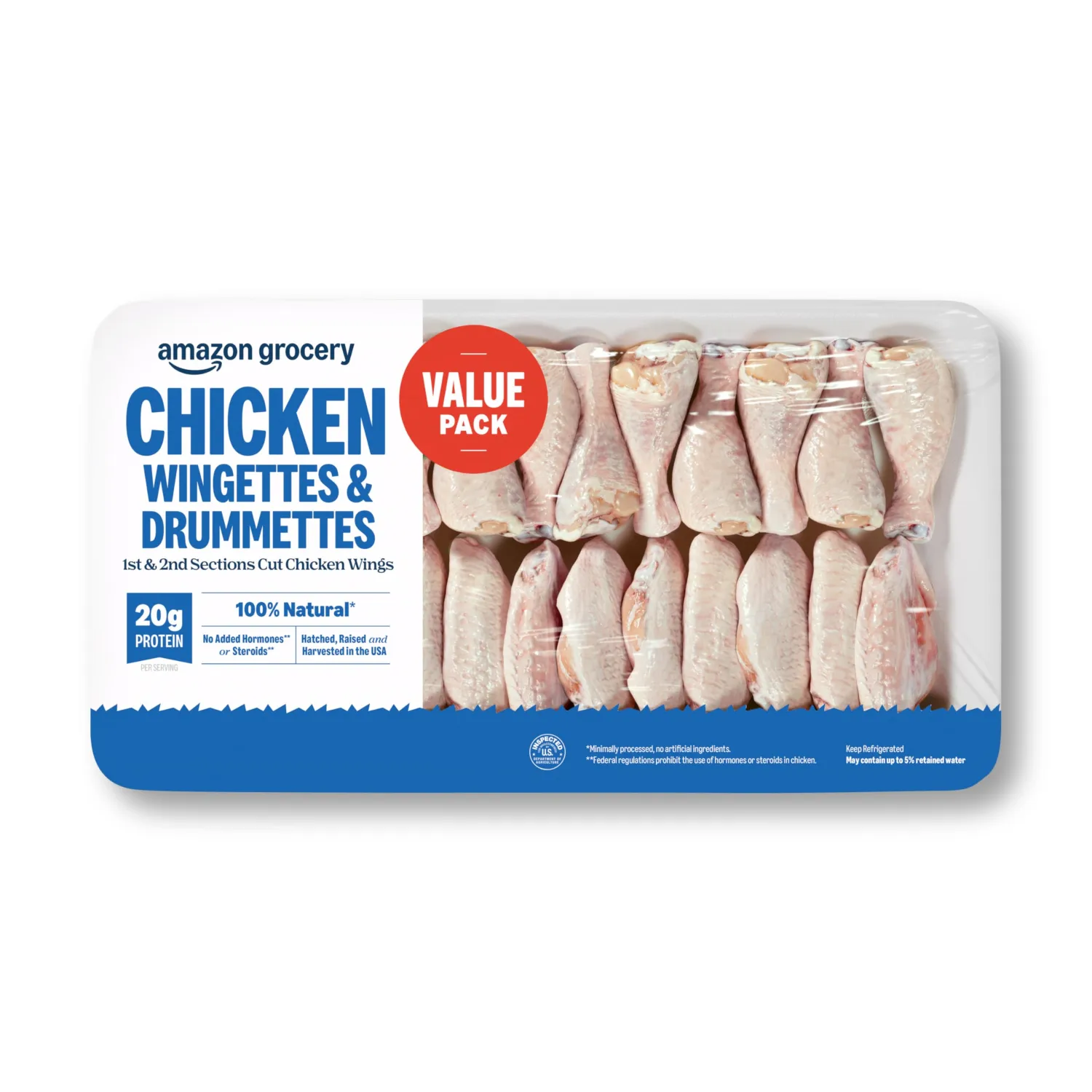 Chicken Wingettes & Drummettes Value Pack, 100% Natural, Weight Varies