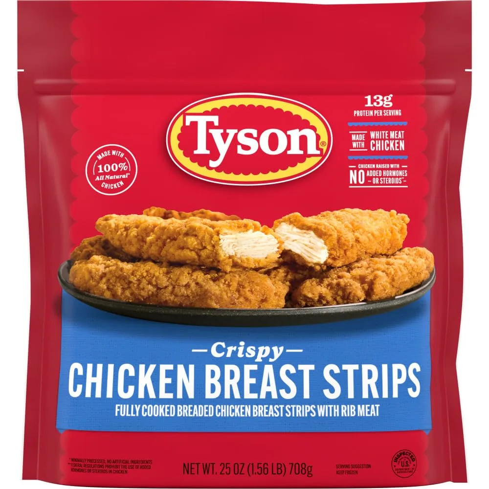 Tyson Fully Cooked Crispy Chicken Strips, 25 oz (Frozen)