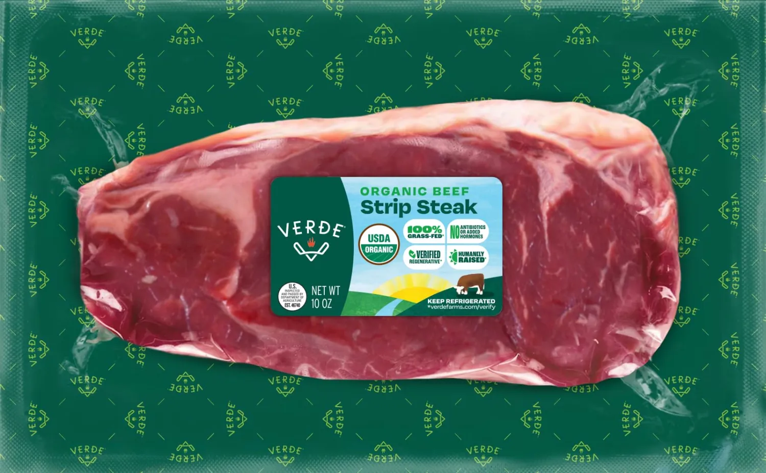 Verde Farms, Beef Strip Steak, Organic, Grass-Fed | 0.625 lbs.