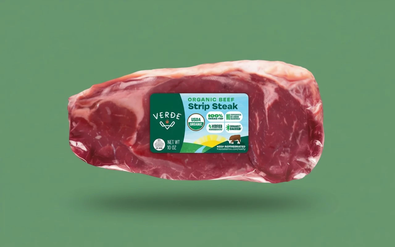 Verde Farms, Beef Strip Steak, Organic, Grass-Fed | 0.625 lbs.