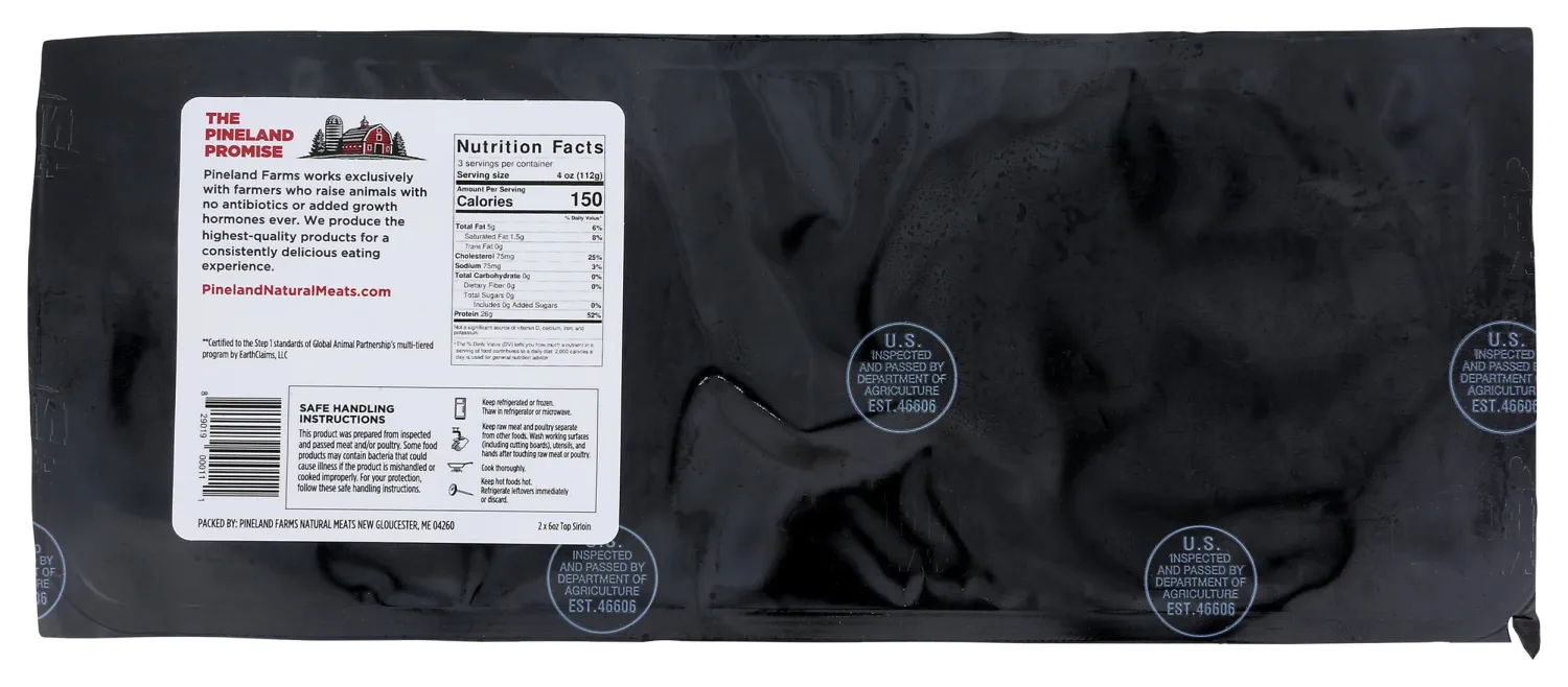 PINELAND FARMS NATURAL MEATS Top Sirloin Steak, 12 OZ