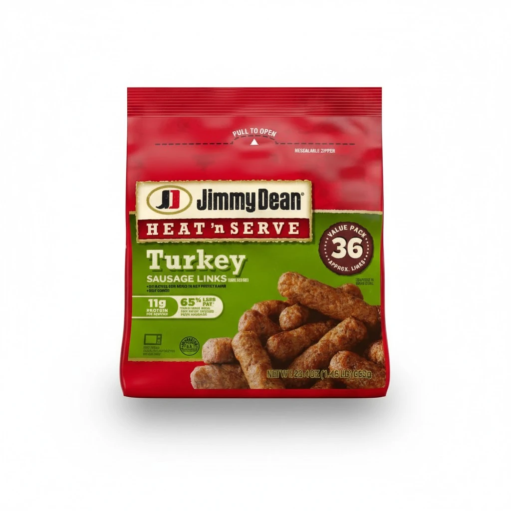 Jimmy Dean Heat 'N Serve Breakfast Turkey Sausage Links, 36 Count (Frozen)