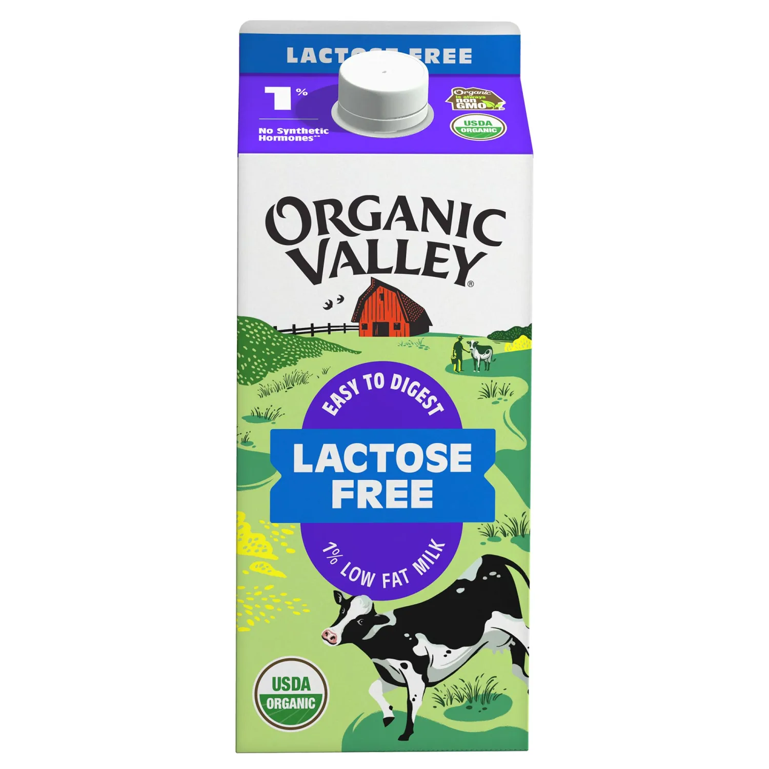 Organic Valley Ultra Pasteurized Lowfat Organic 1% Lactose Free Milk, 64 Fl.Oz