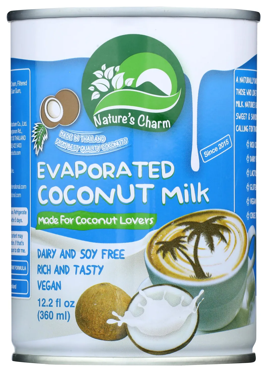 Natcharm Coconut Milk Evaporated, 12.2 oz