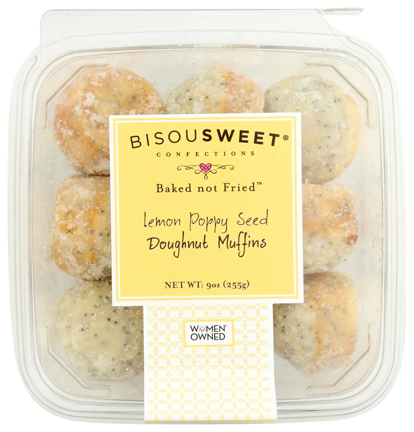 Bisousweet Confections Lemon Poppy Seed Doughnut Muffins, 9 OZ