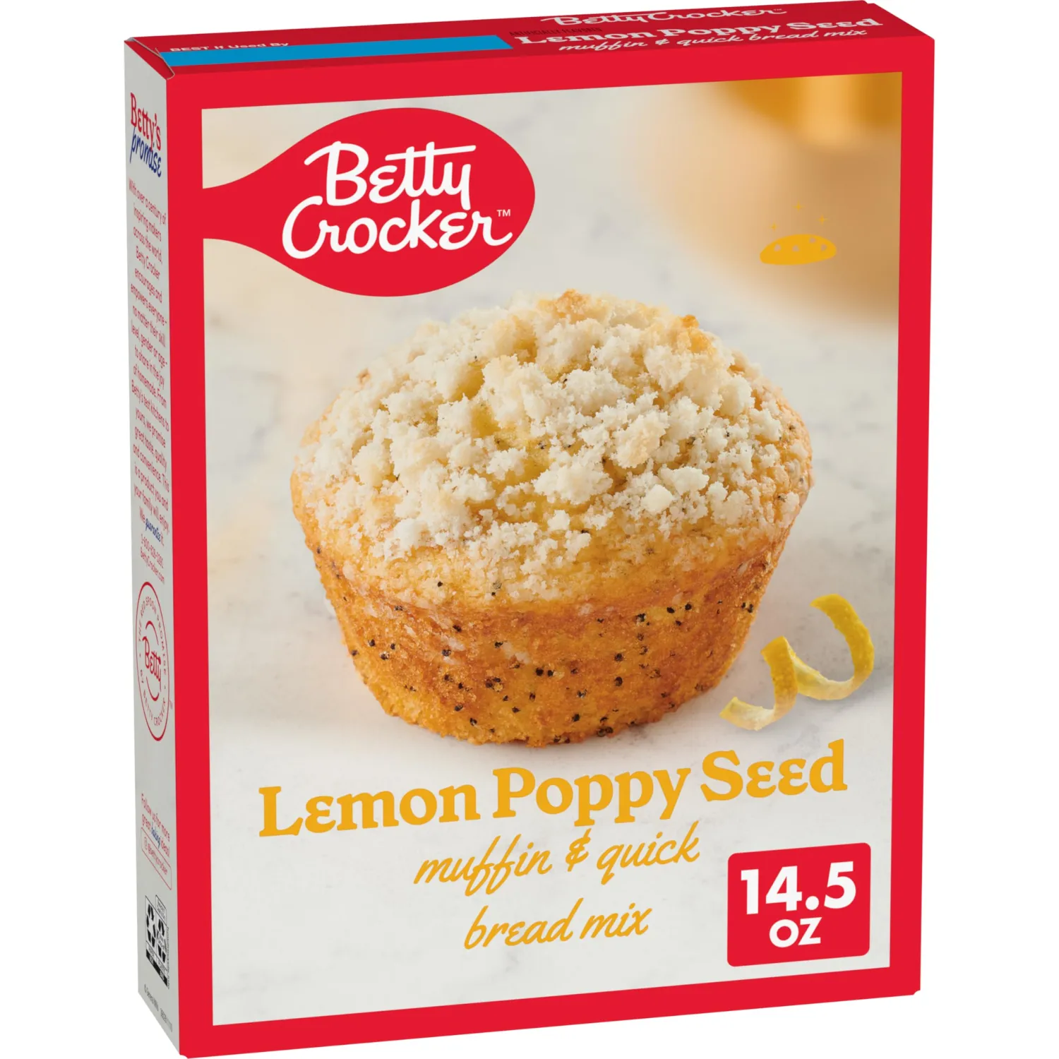 Betty Crocker Muffin and Quick Bread Mix, Lemon Poppy Seed With Streusel, 14.5 oz