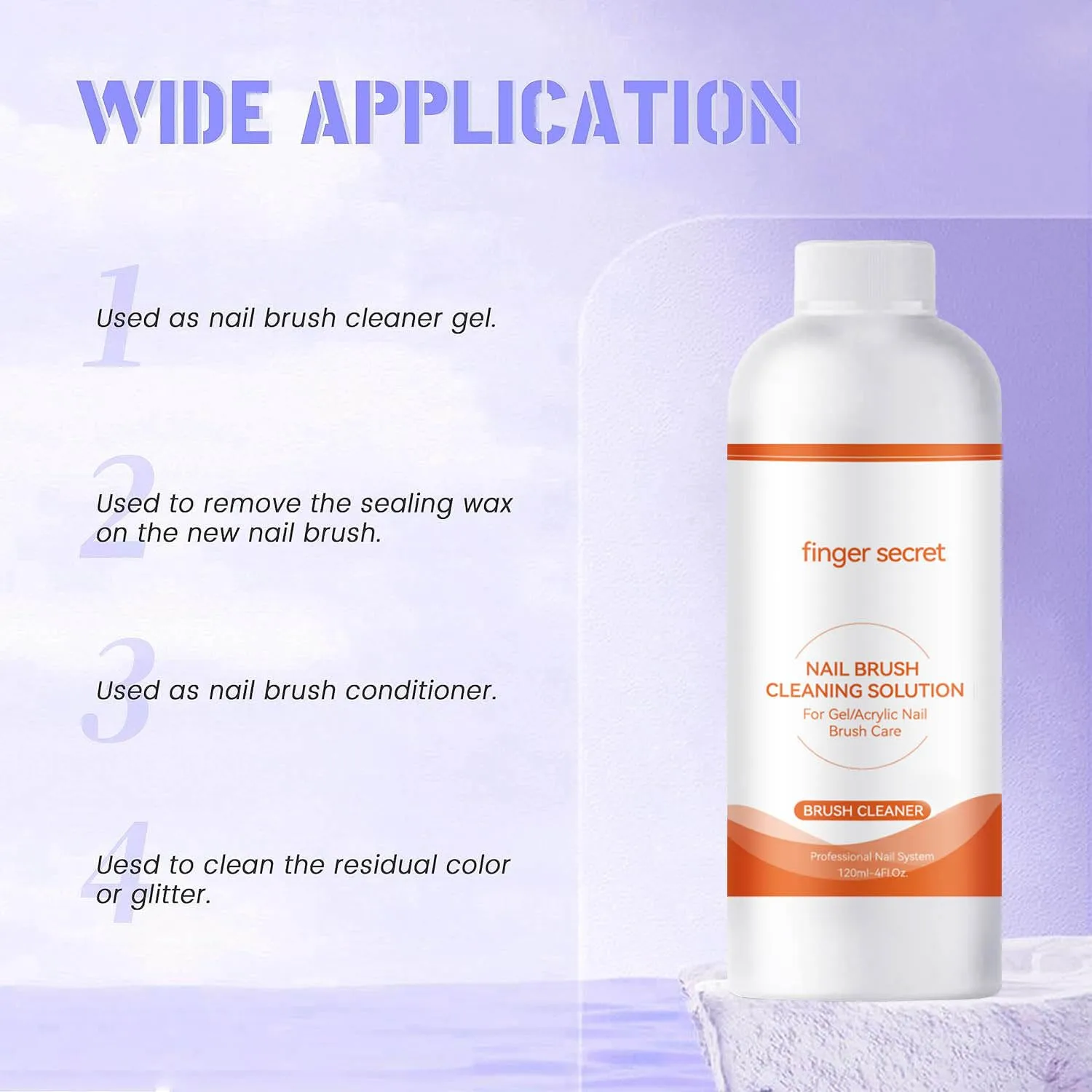 Nail Polish Gel Remover&Nail Brush Cleaner Kit for Efficiently Removing Gel Polish and Thoroughly Cleaning Brushes.Comes with a Glass Cup and 50 Cotton Pads for Convenient Use.