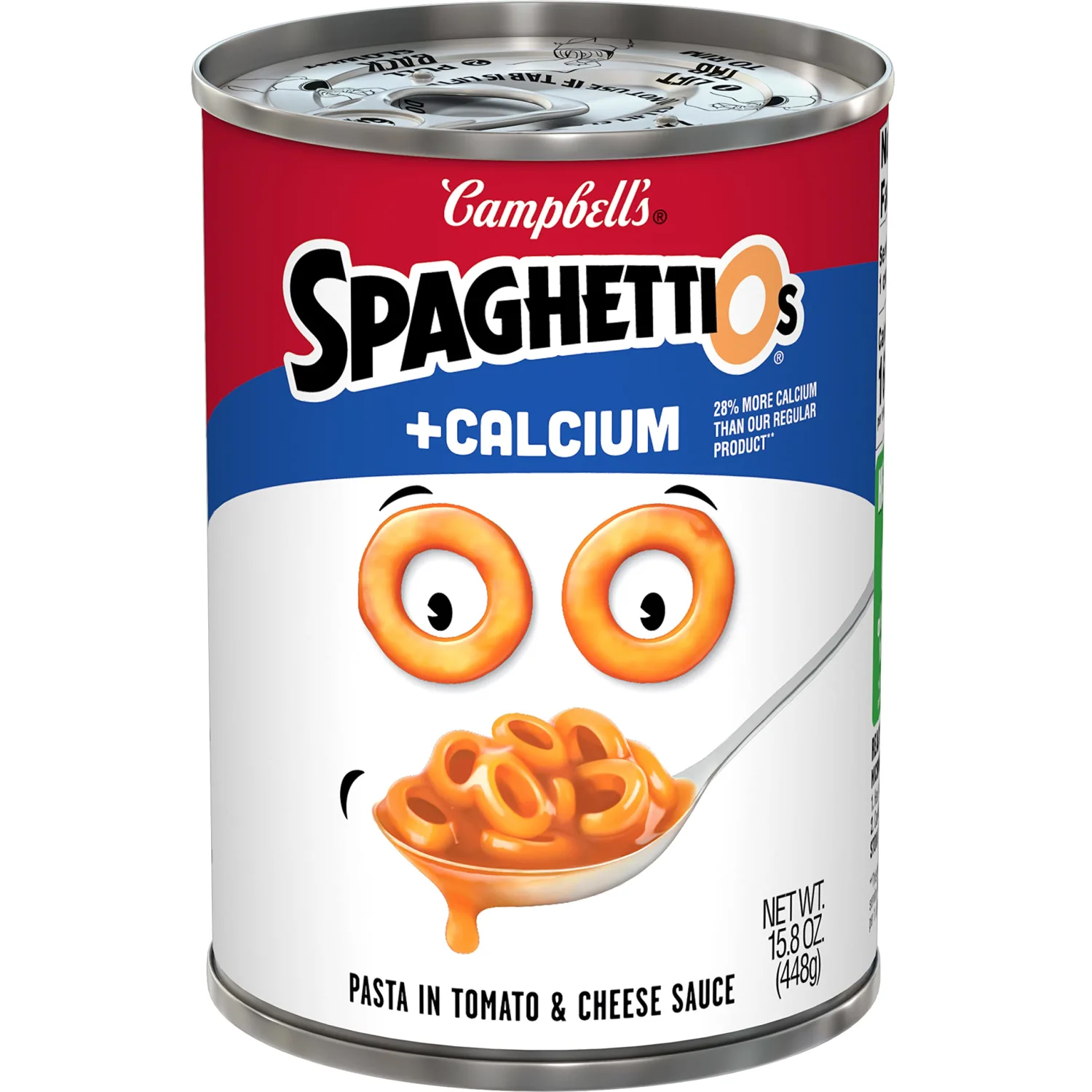 Campbell's SpaghettiOs Canned Pasta, Plus Calcium, 15.8 oz. Can