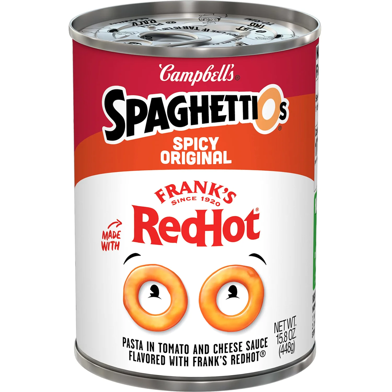 SpaghettiOs Spicy Original made with Frank's RedHot, Canned Pasta, 15.8 OZ Can (Pack of 6)