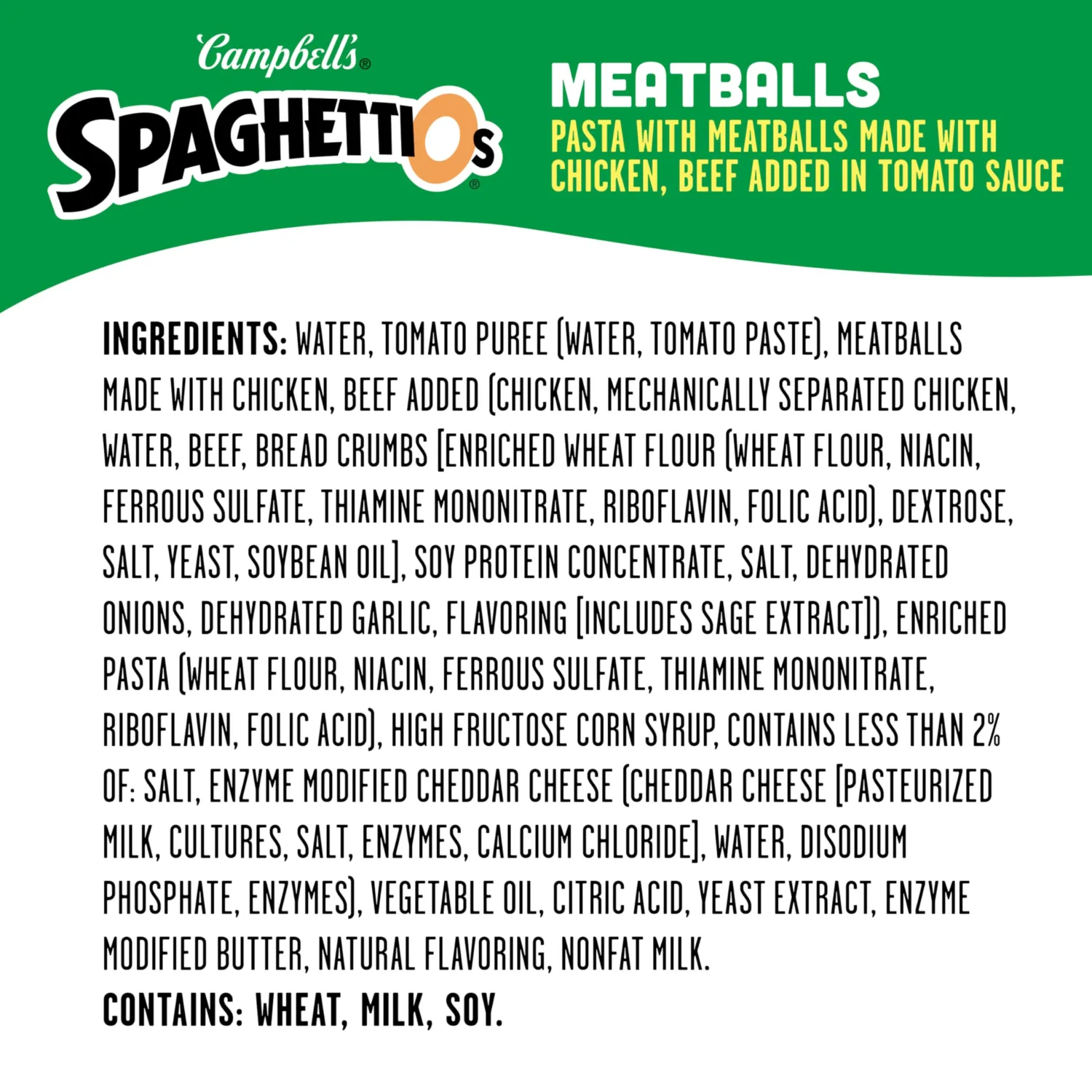 SpaghettiOs Canned Pasta with Meatballs, 15.6 oz Can