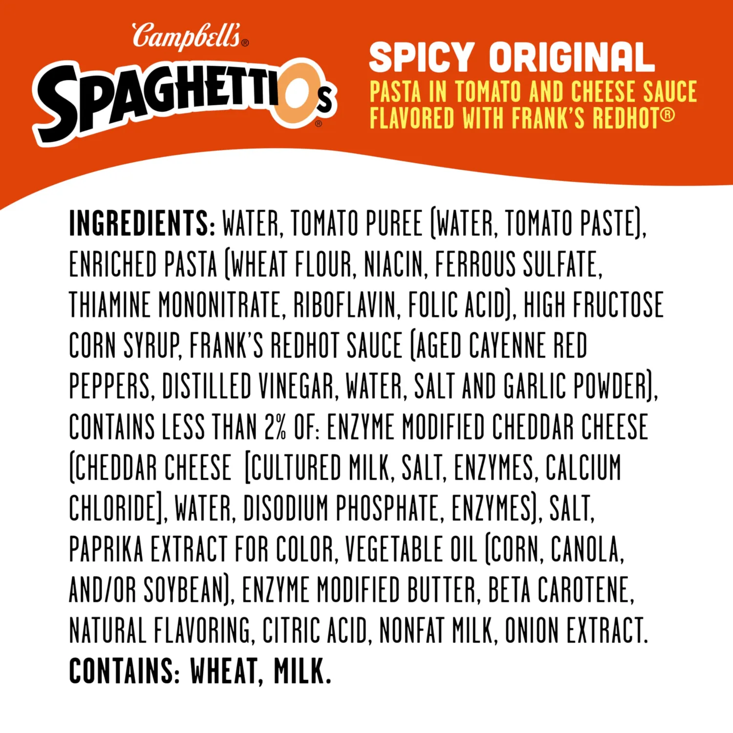 SpaghettiOs Spicy Original made with Frank's RedHot, Canned Pasta, 15.8 OZ Can (Pack of 4)