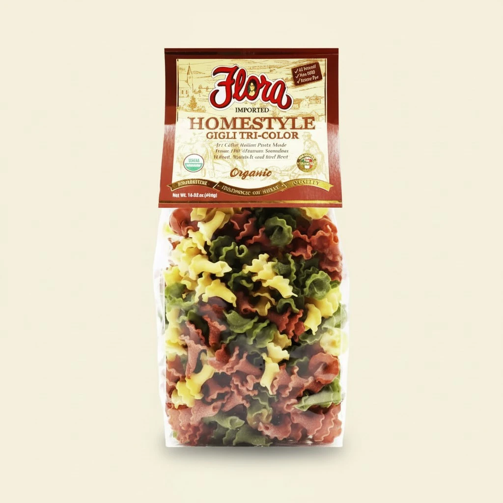 Flora Fine Foods Organic Homestyle Pasta (Homestyle Tricolor Gigli)