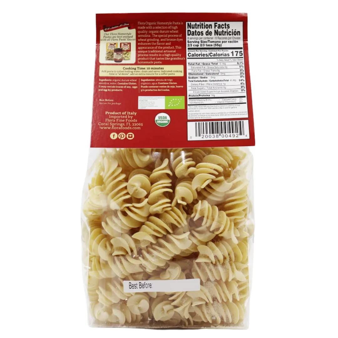 Flora Fine Foods Organic Homestyle Pasta (Organic Homestyle Fusilloni)