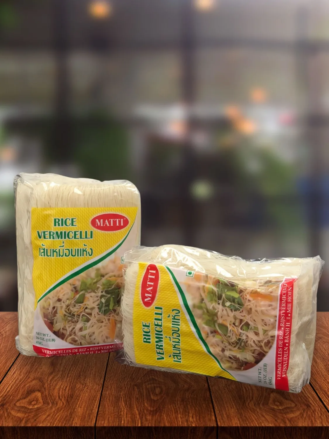Matti Thai Rice Vermicelli 16 Oz. (1LB) 454g |Product of Thailand|*Pack of 2*| Thai Rice Noodles| Naturally Vegan| Premium Rice Noodles