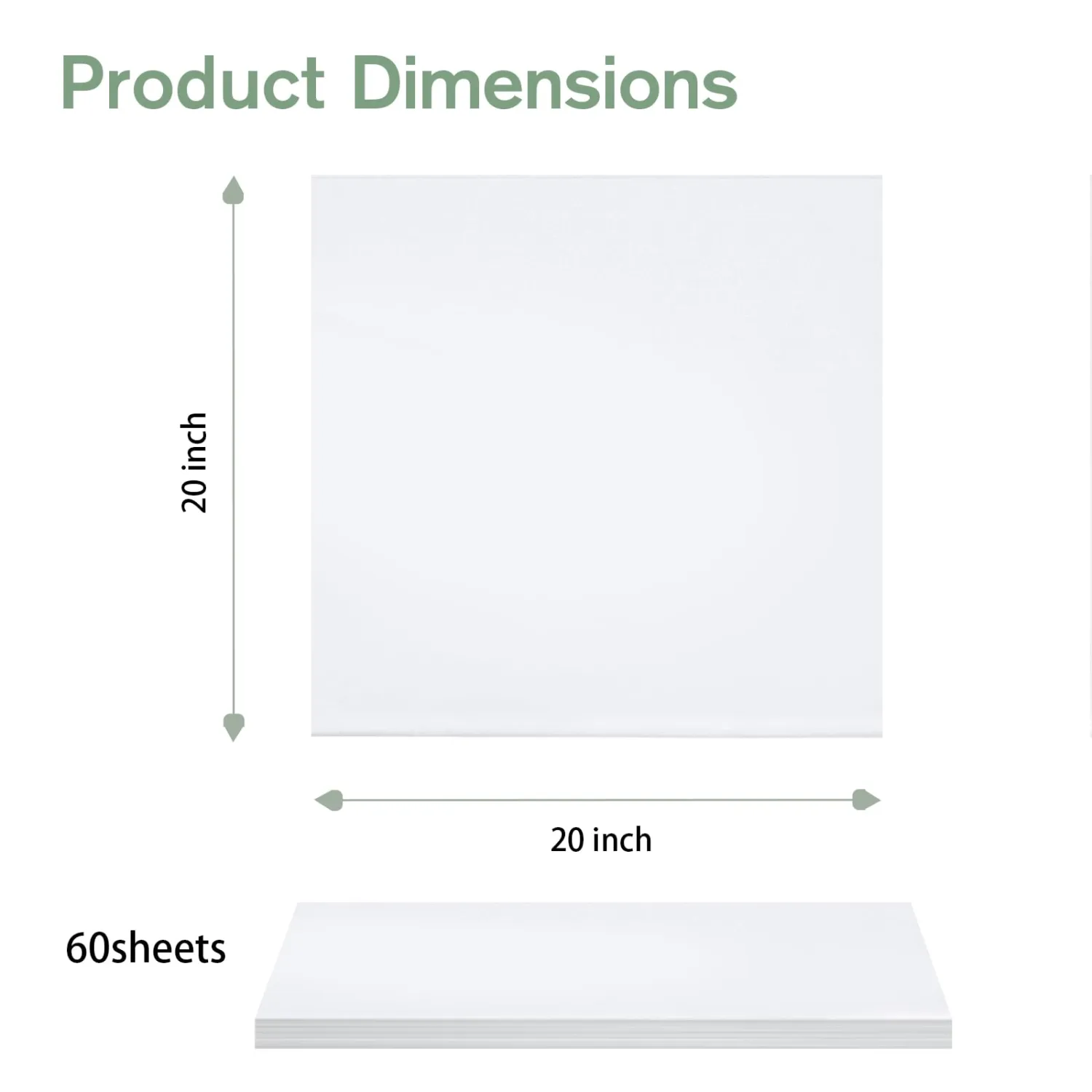 Simetufy 20 x 20 Inches Tissue Paper for Gift Bags, 60 Sheets Acid-Free White Tissue Paper for Packaging, Gift Wrapping Tissue Paper Bulk for Birthday Wedding Holiday Christmas Decor DIY Crafts