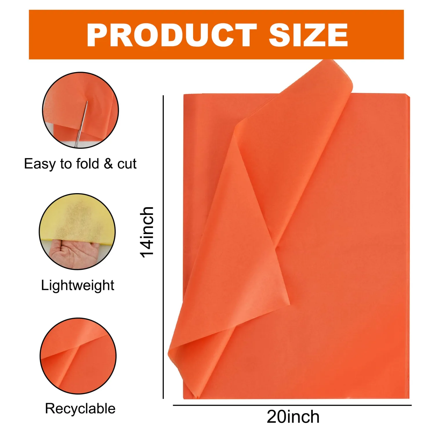 BEISHIDA 100 Sheets Yellow Series Tissue Paper Bulk, Wrapping Tissue Paper for Gift Bags, 14 x 20 Inch Gift Wrap for Birthday Wedding Graduation DIY Crafts Holiday Flowers(Yellow Series)