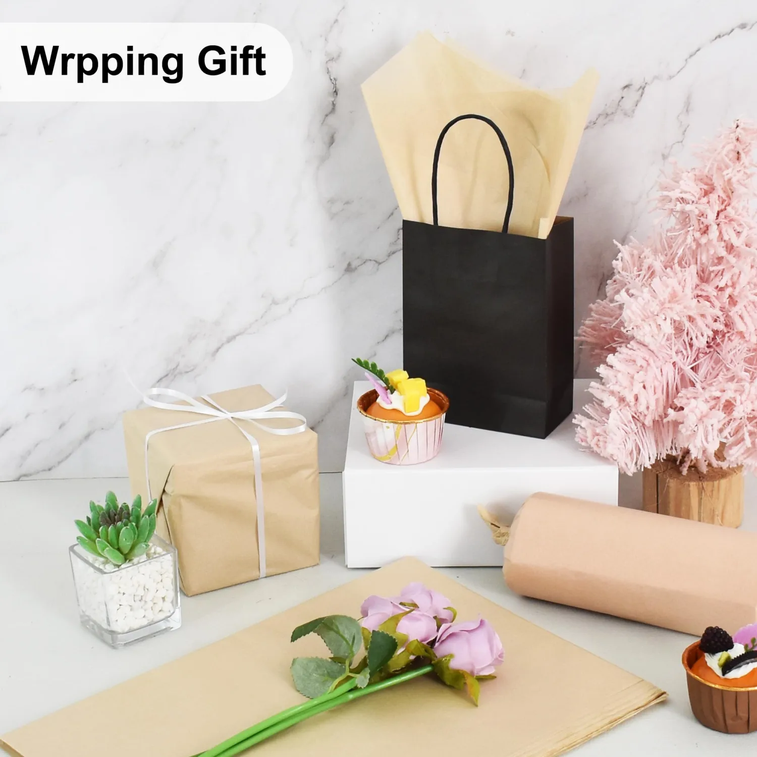 BEISHIDA 100 Sheets Khaki Tissue Paper Bulk, Wrapping Tissue Paper for Gift Bags, 14 x 20 Inch Gift Wrap for Birthday Wedding Graduation DIY Crafts Holiday Flowers
