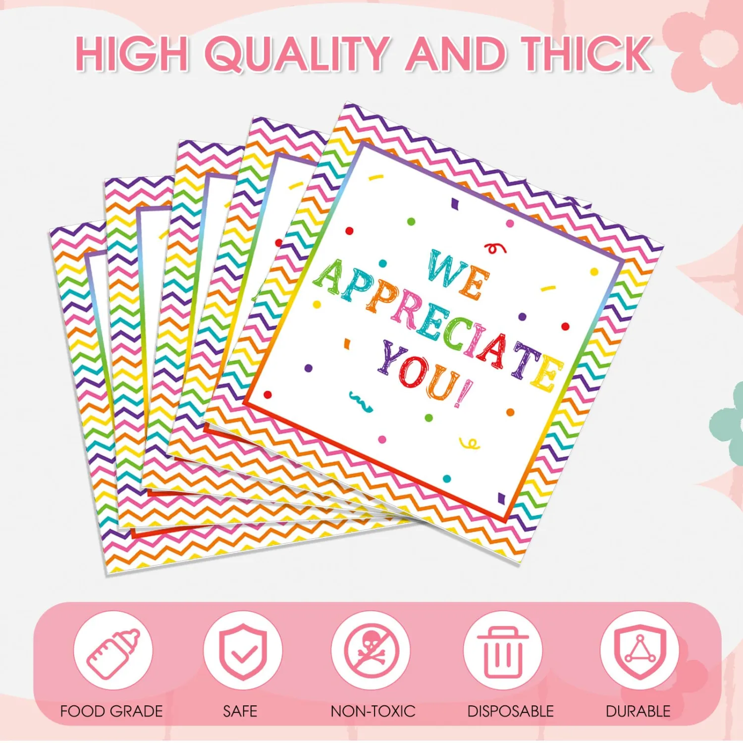 40 Pcs We Appreciate You Napkins Appreciation Decorations for Retirement Party, Thanksgiving, Company Anniversaries, Graduation Great for Thanking Employees, Teachers, Medical Staff More