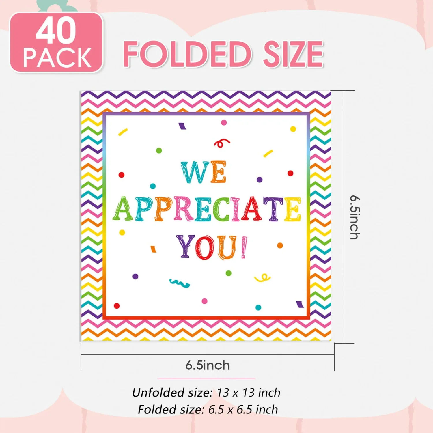 40 Pcs We Appreciate You Napkins Appreciation Decorations for Retirement Party, Thanksgiving, Company Anniversaries, Graduation Great for Thanking Employees, Teachers, Medical Staff More