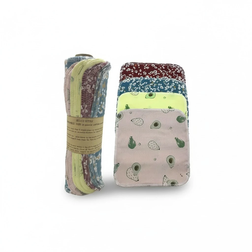 Reusable Paper Towel Rolls 20 Pack,Washable Napkin Cloth Value Set of 4 Colors 20 Pack of Paperless Towel-100% Cotton, Super Soft, Absorbent Made to Last (Avocado)