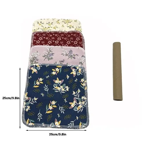 Reusable Paper Towel Rolls 20 Pack,Washable Napkin Cloth Value Set of 4 Colors 20 Pack of Paperless Towel-100% Cotton, Super Soft, Absorbent Made to Last (Floral)