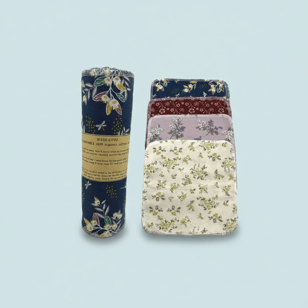 Reusable Paper Towel Rolls 20 Pack,Washable Napkin Cloth Value Set of 4 Colors 20 Pack of Paperless Towel-100% Cotton, Super Soft, Absorbent Made to Last (Floral)
