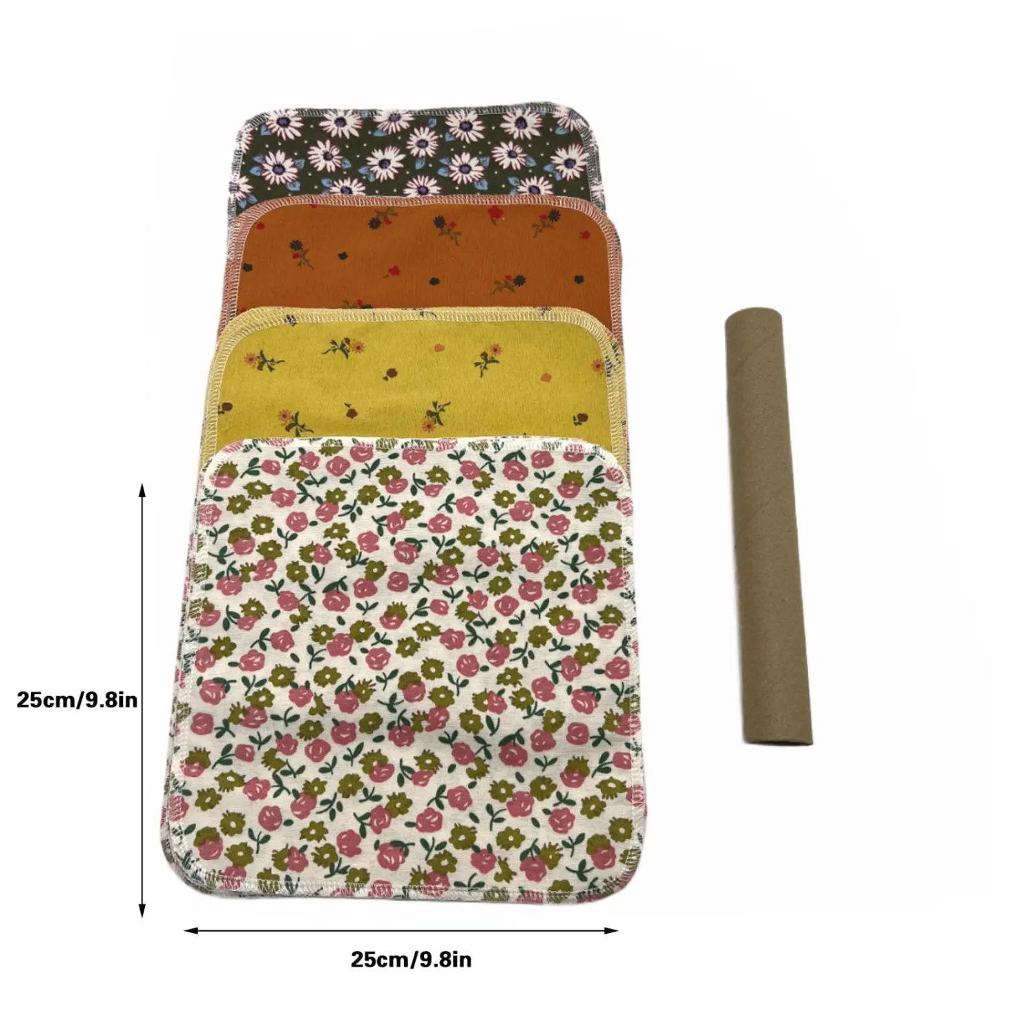 Reusable Paper Towel Rolls 20 Pack,Washable Napkin Cloth Value Set of 4 Colors 20 Pack of Paperless Towel-100% Cotton, Super Soft, Absorbent Made to Last (Rose)